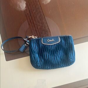 Coach Blue Wristlet Bag